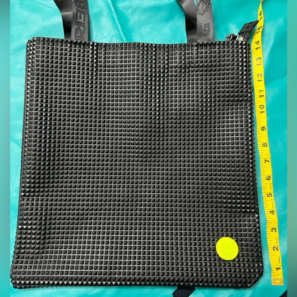 Cyberdog black rubberized shopper tote bag
